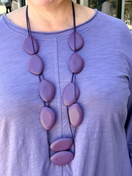 Kleen Seamed 3/4 Sleeve Swing Tee-Purple Ink