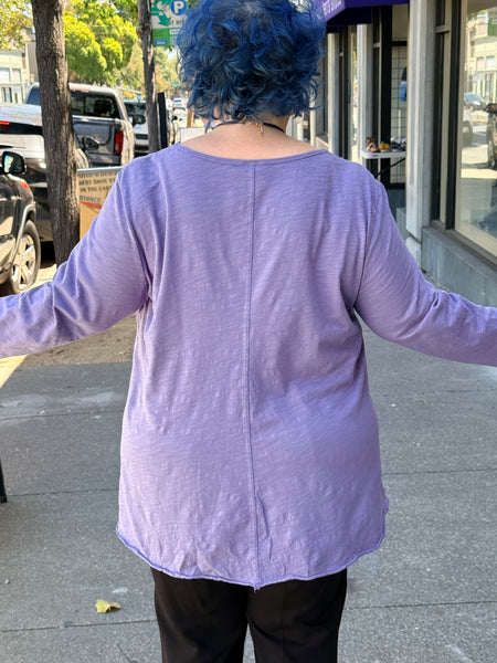 Kleen Seamed 3/4 Sleeve Swing Tee-Purple Ink