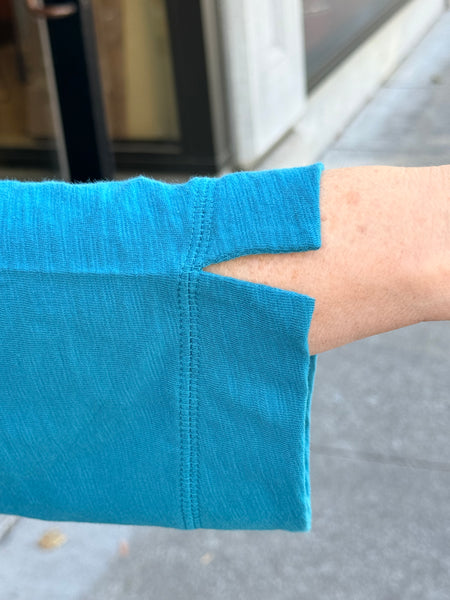 Habitat Pebble Coverstitch Boatneck Tee-Teal