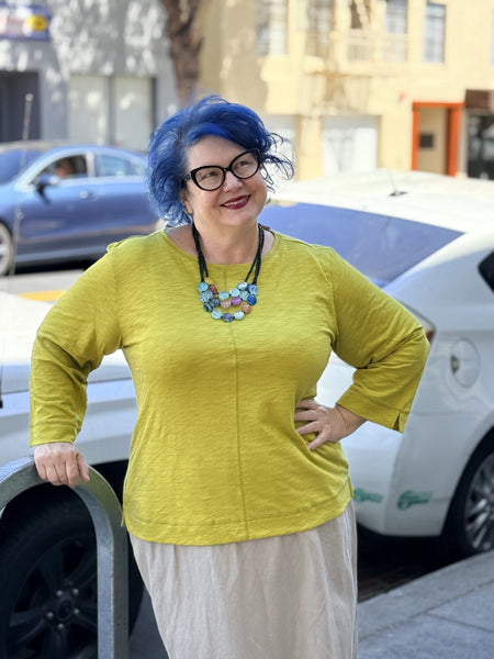 Habitat Pebble Coverstitch Boatneck Tee-Lentil