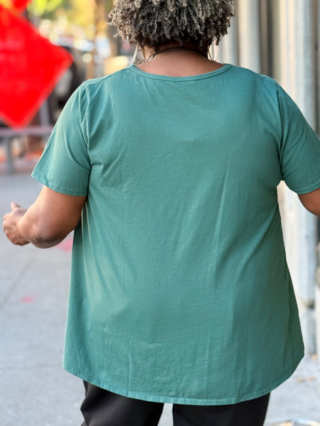 Pure Clothing Swing V-Neck Tee- Green