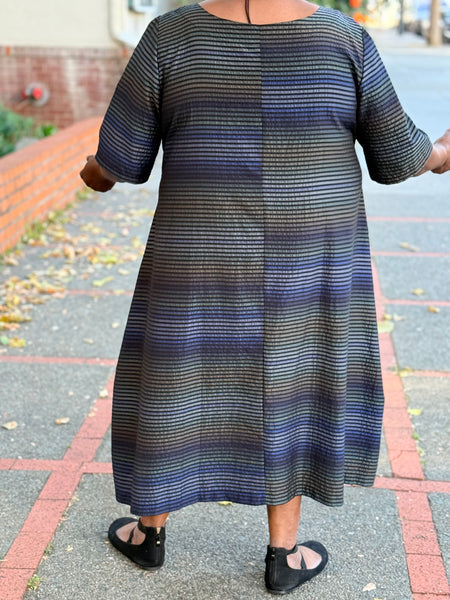 Niche Florence Dress- Blue Shimmer Stripe
