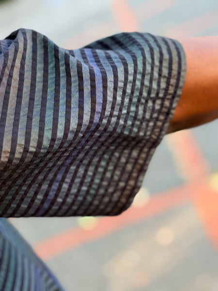 Niche Florence Dress- Blue Shimmer Stripe