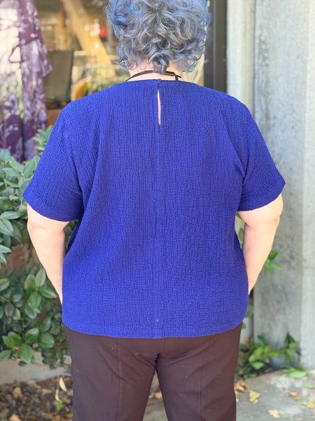 Eileen Fisher Cotton Doubleweave Round Neck Top-Infinity