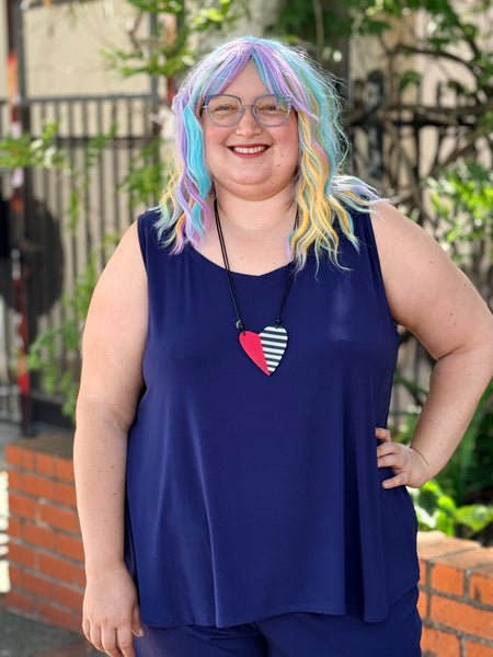 Blue Sky Ritzy Tank-Indigo