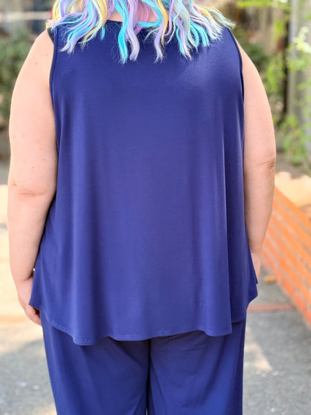 Blue Sky Ritzy Tank-Indigo