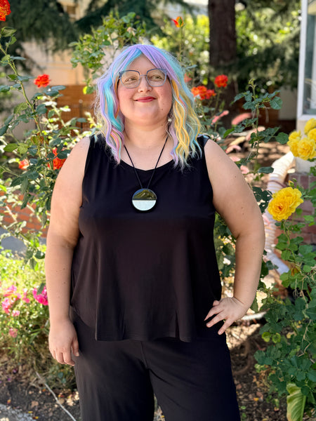 Blue Sky Ritzy Tank-Black