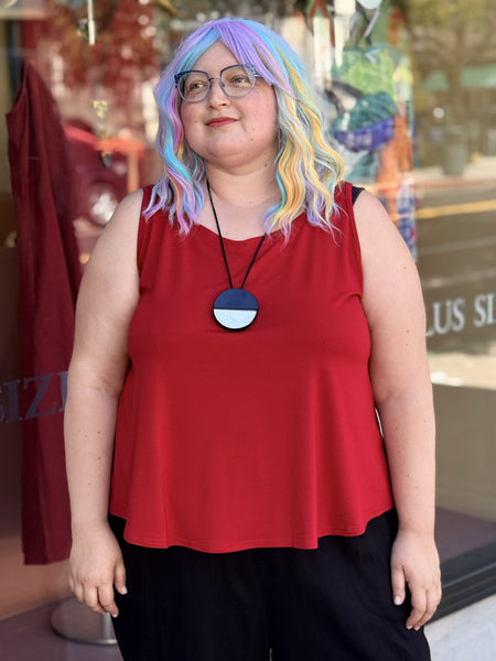 Blue Sky Ritzy Tank-Lipstick