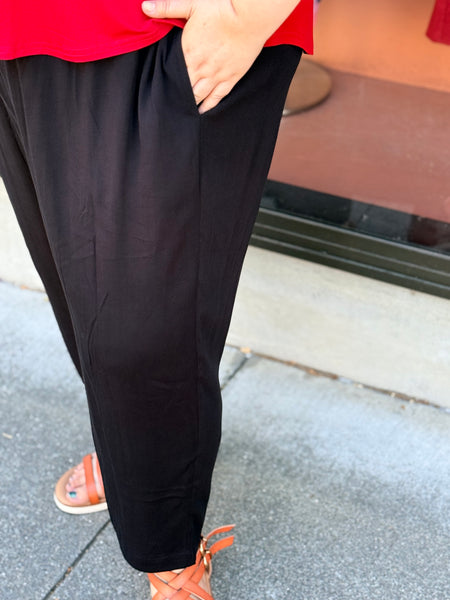 Blue Sky Bamboo Linen Bella Capri- Black