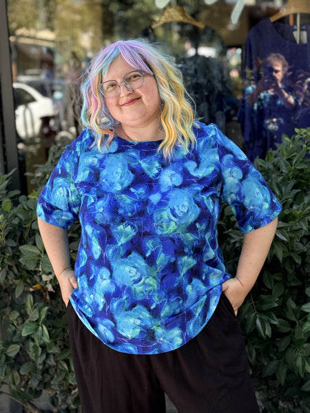 Blue Sky Linen Bamboo Liza Top-Ocean Reef