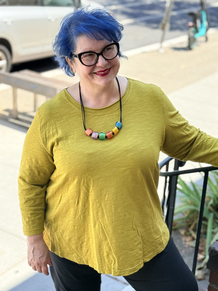 Kleen 3/4 Sleeve Round Neck Tee-Avocado