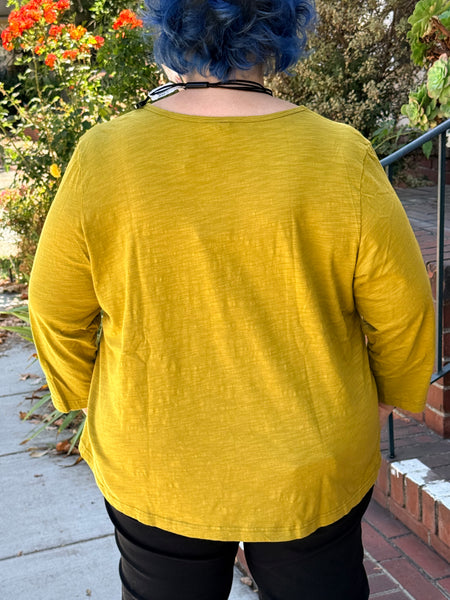 Kleen 3/4 Sleeve Round Neck Tee-Avocado