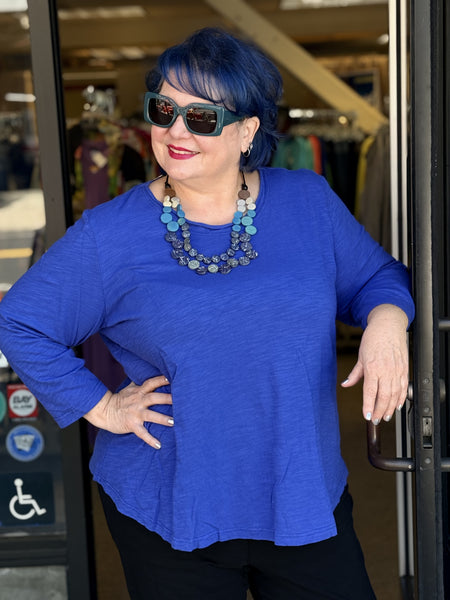 Kleen 3/4 Sleeve Round Neck Tee Royal