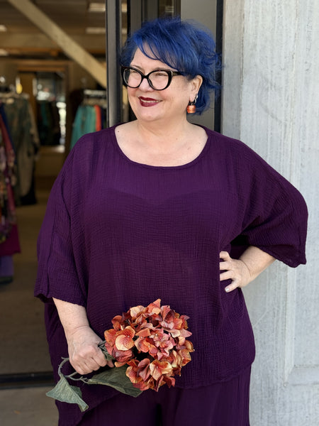 Oh My Gauze Name it Jane Top-Amethyst