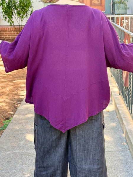 Oh My Gauze Kitty Top-Amethyst