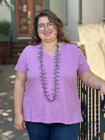 Eileen Fisher Organic Cotton V-Neck-French Lilac