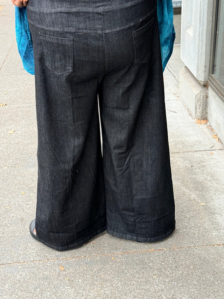 Kleen Denim Knit Wide Leg Jeans- Deep Gray