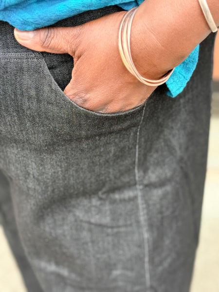 Kleen Denim Knit Wide Leg Jeans- Deep Gray