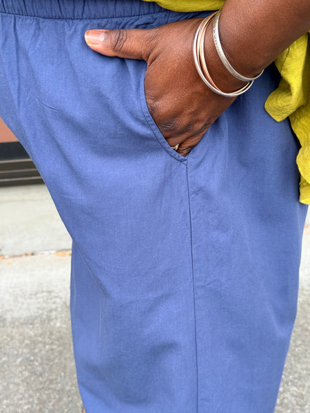 Kleen Cotton/Modal Tucks Pant-Cool Navy