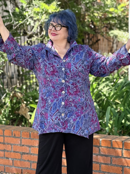 Habitat Destination Unknown Floral Artist Shirt- Grape