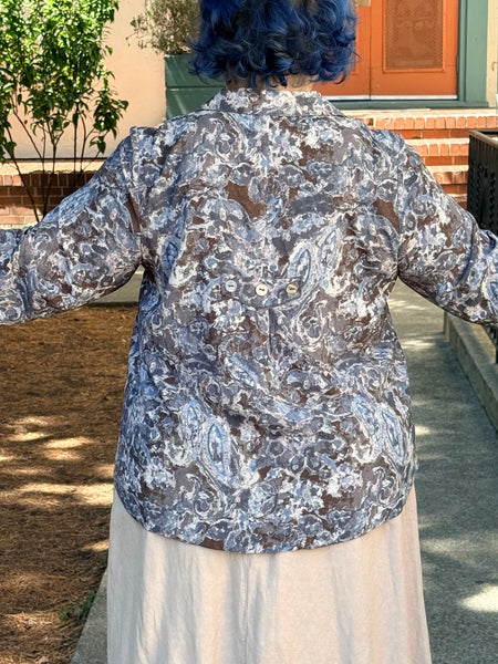 Habitat Destination Unknown Floral Pleat Back Jacket-Java