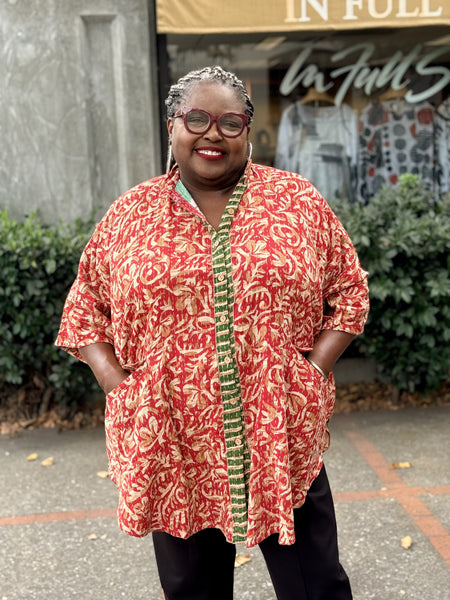 Pareo Kantha Free To Be Me Button Down-035