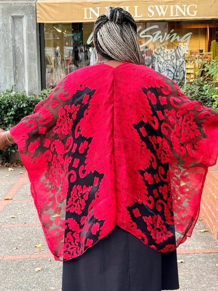 Spain in American Short Kimono Red/Black