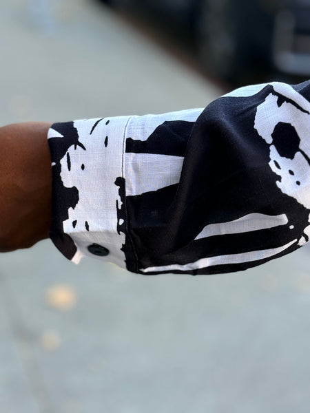 Blue Sky Margate Blouse-B/W Block