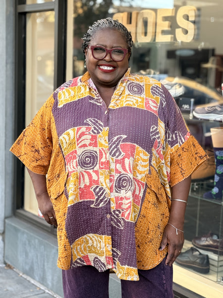 Pareo Kantha Free To Be Me Button Down-155