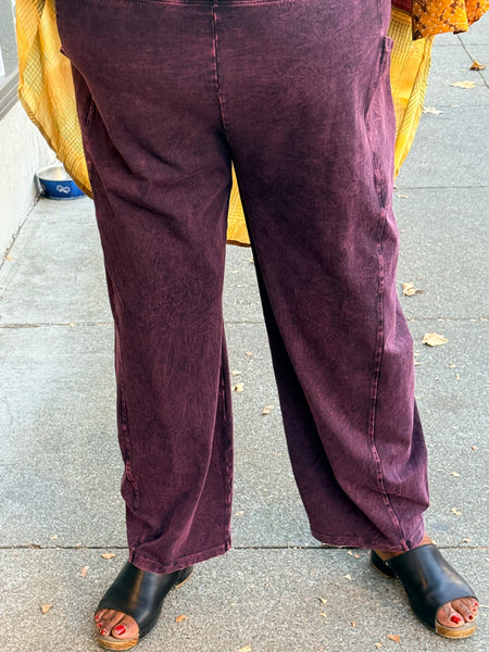 Jess and Jane Lantern Pant- Wine