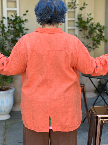 Kleen 3/4 Sleeve Textured Cotton Shirt-Tiger