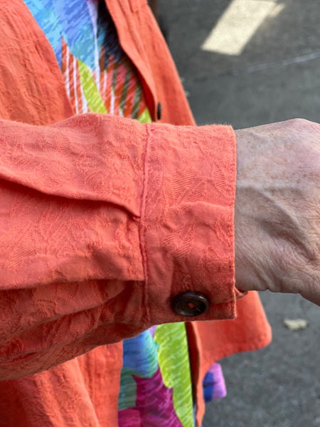 Kleen 3/4 Sleeve Textured Cotton Shirt-Tiger