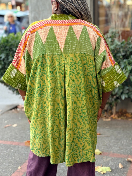 Pareo Kantha Free To Be Me Button Down-082