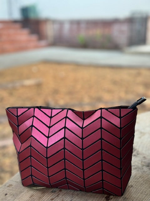 Matte Geo Bag- Red with Wrist and Shoulder Strap