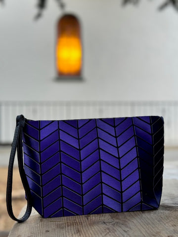 Matte Geo Bag-Purple with Wrist and Shoulder Strap