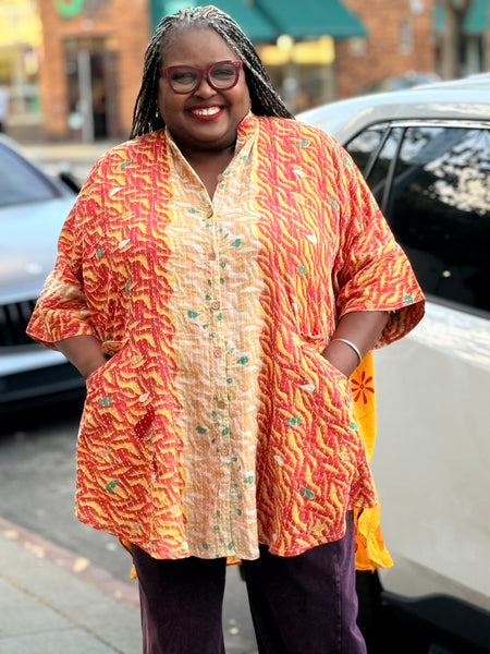 Pareo Kantha Free To Be Me Button Down-140
