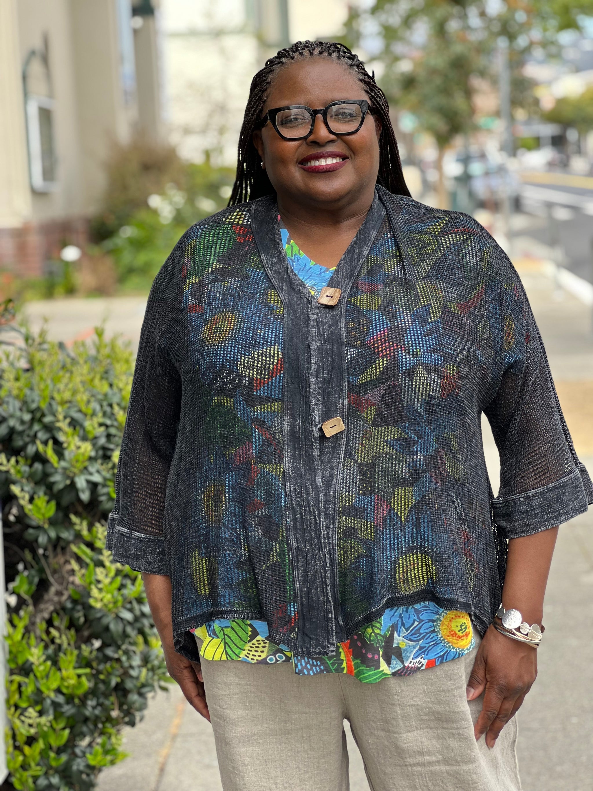 pois double mesh Cardigan【black】 Double mesh C/D | pois