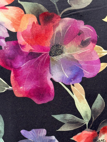 Blue Sky Jackie V Top- Pink Petals