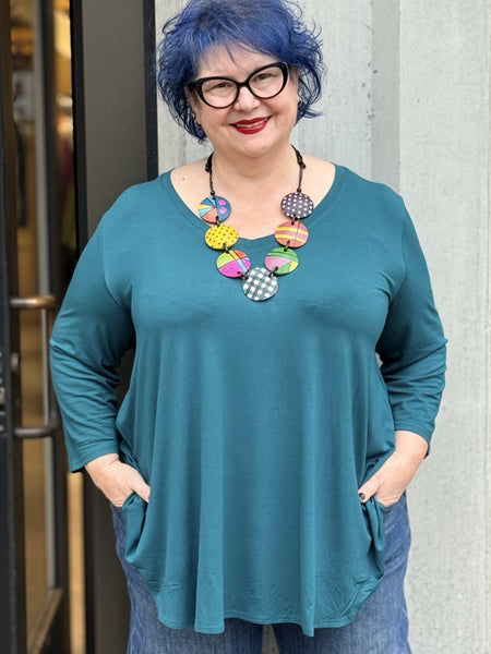 Blue Sky Jackie V Pullover Teal