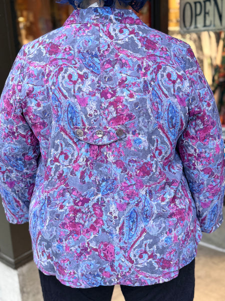Habitat Destination Unknown Floral Pleat Back Jacket-Grape