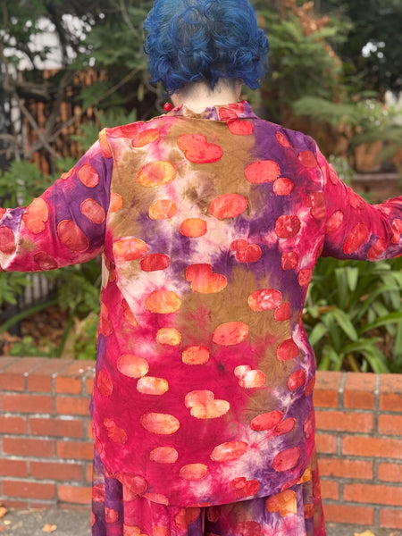 Whirligig V-Neck Top, Berry Mix