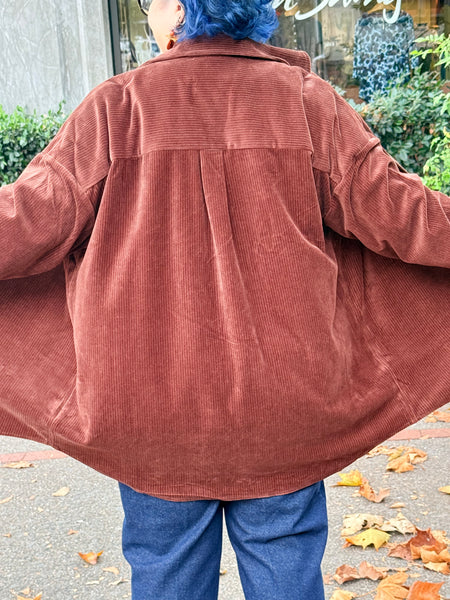 Blue Sky Ginna  Corduroy Jacket-Dark Coffee