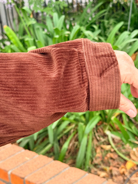 Blue Sky Ginna  Corduroy Jacket-Dark Coffee
