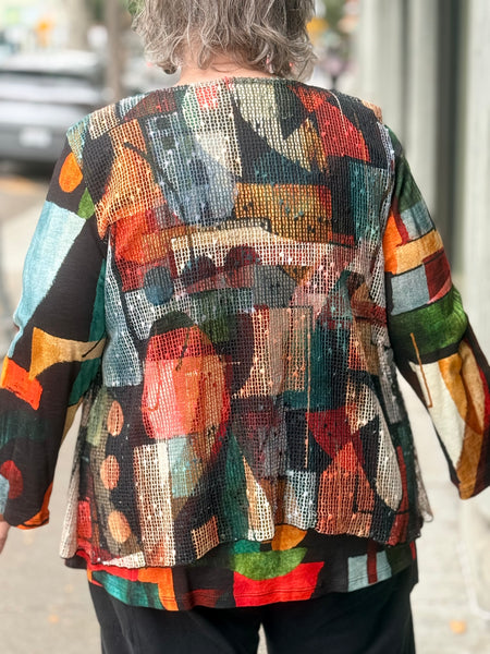 Jess and Jane Boucle Mesh Overlay- Cubism