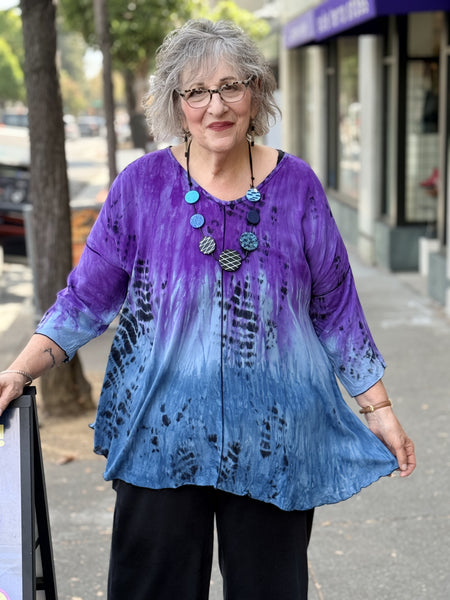 Lyng Voile Kiana Top- Purple Dip Dye