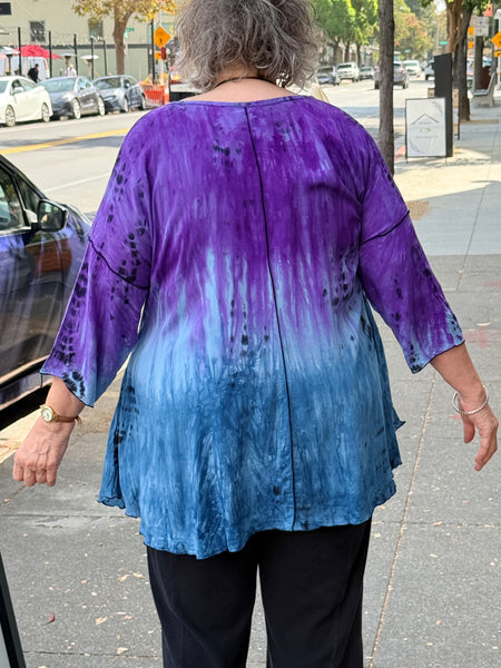 Lyng Voile Kiana Top- Purple Dip Dye