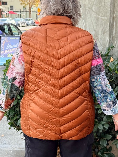 Frandsen Down Zipper Vest- Rust