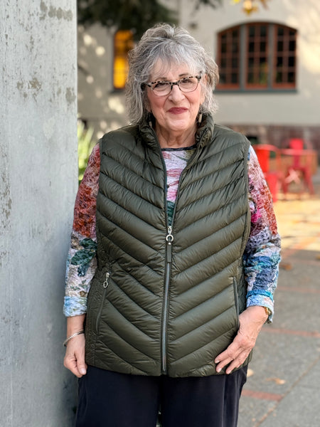 Frandsen Down Zipper Vest- Olive