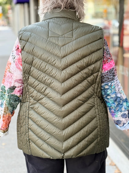 Frandsen Down Zipper Vest- Olive