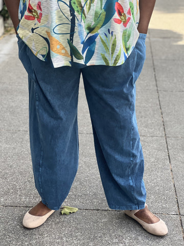 Jess and Jane Lantern Pant-Sapphire Blue